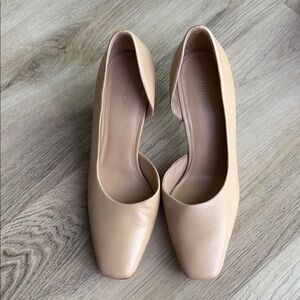 Vince Beige Leather D'Orsay Heels